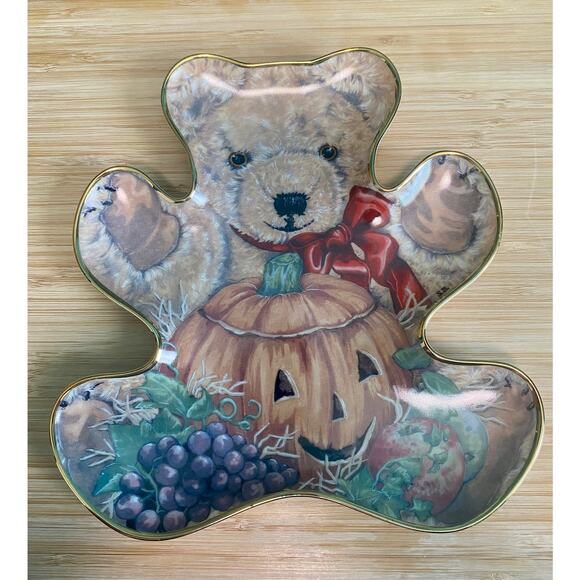 Vintage Bountiful Bear Halloween Teddy Bear Franklin Mint Collector's Plate - Picture 5 of 7